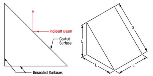 Optical Right Angle Prism Bk7 Glass Al Coated